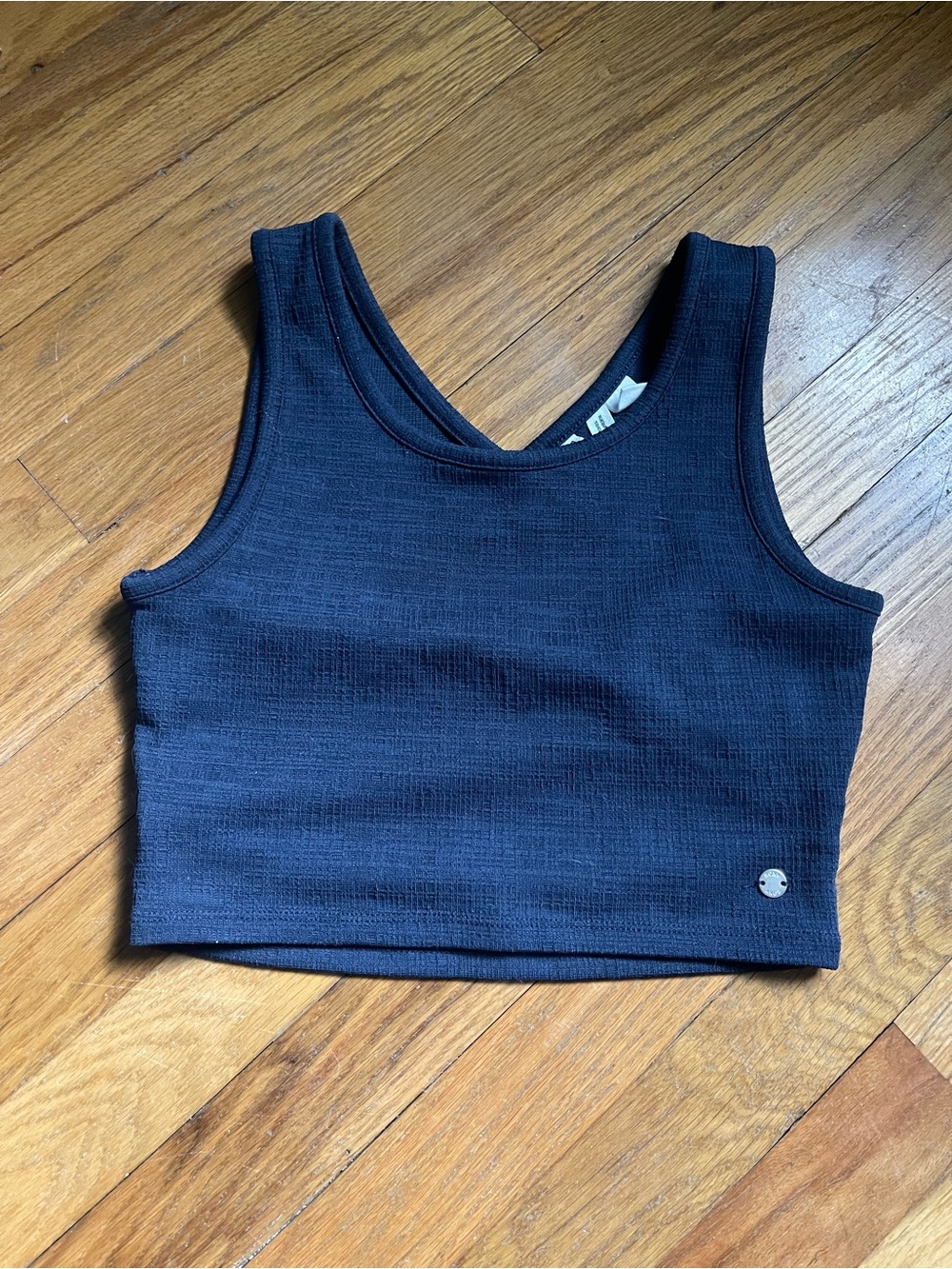 Roxy Navy Textured Cropped Tank